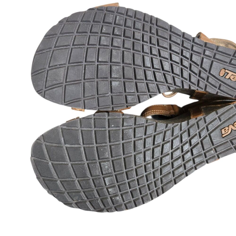 Teva Cabrillo 1001027 Strap Wedge Sandals Brown Leather Size 9.5 Ankle Strap - Picture 11 of 12